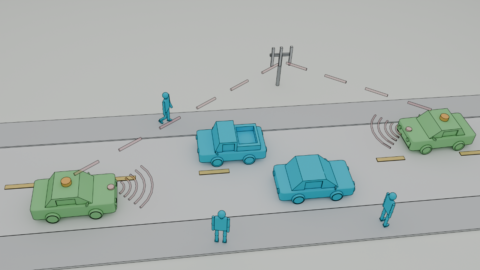 Modellierte digitale Verkehrssituation, Autos haben Sensorsysteme