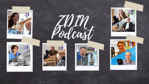 Eine Collage mit Polaroids der Gäste des Podcasts
