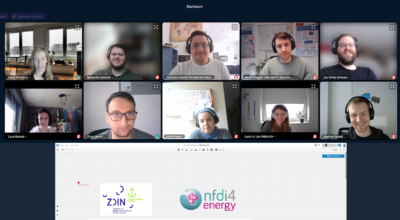 Eine Personengruppe in einem virtuellen Meeting.