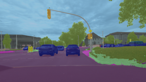 Simulierte Verkehrssituation in verschiedenen Farben