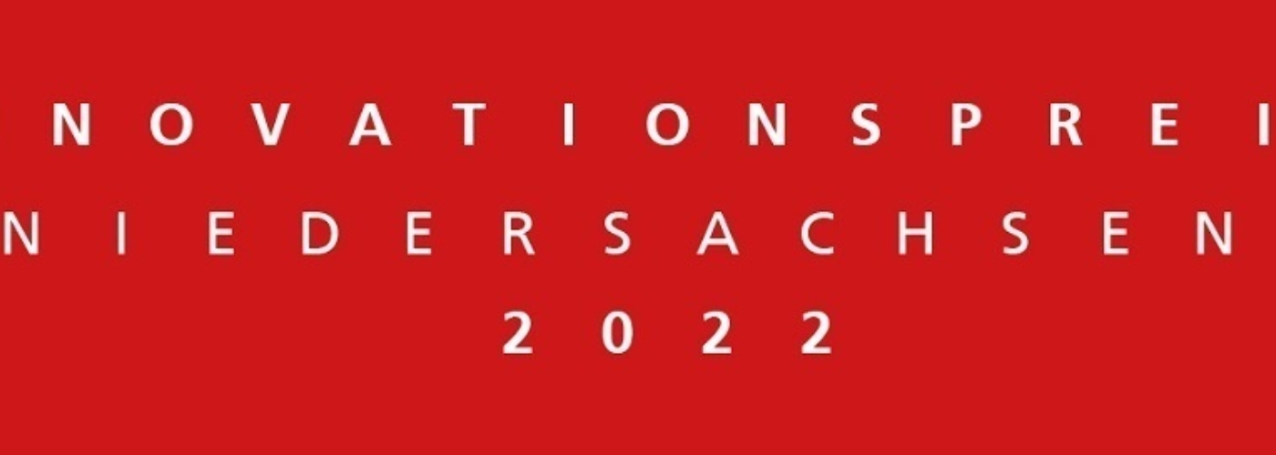Rotes Banner zum Innovationspreis.