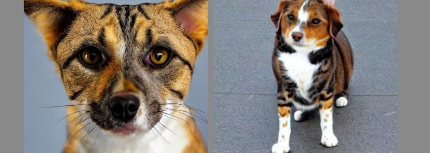 Zwei Hund-Katze-Mischungen